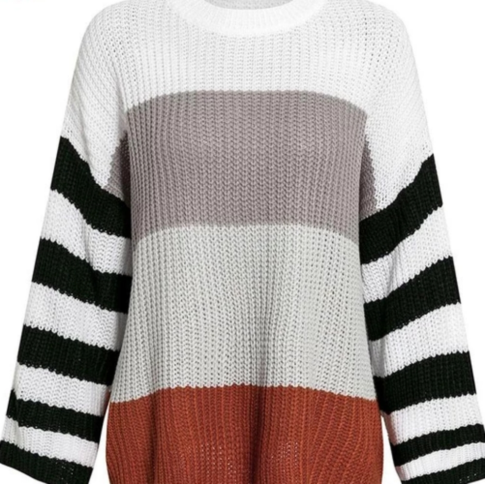 ALMA Colorblock Stripe Sweater Large - Picture 3 of 6